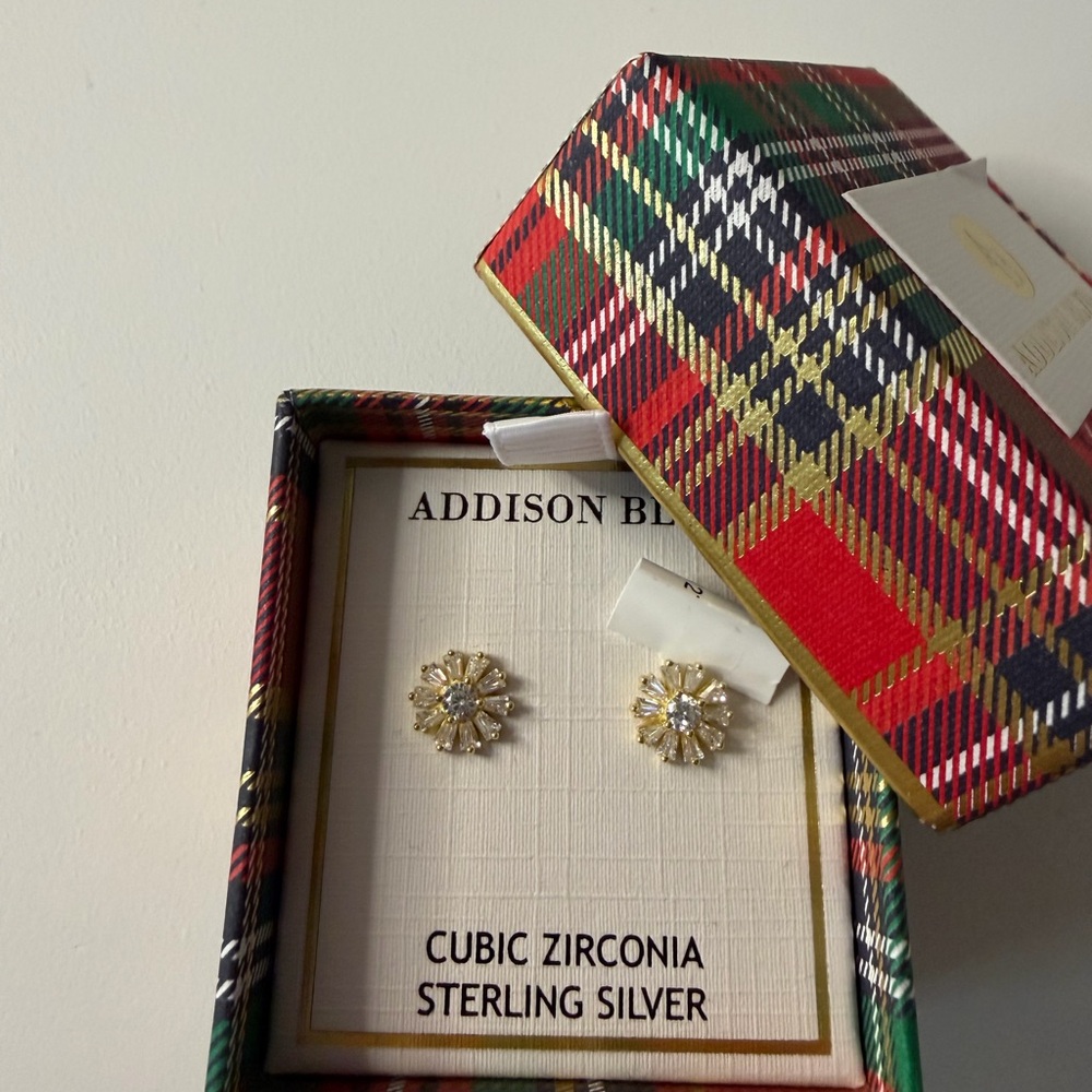 Addison Blvd Sterling Siver (gold tone) Cubic Zirconia Earrings